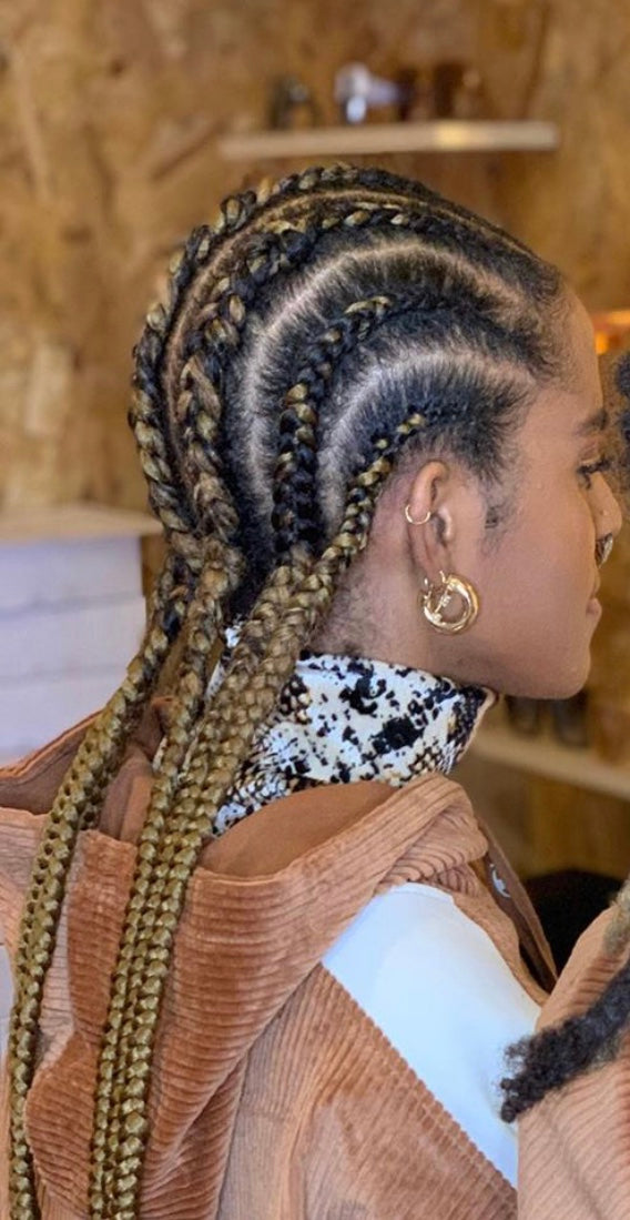 Cornrows with hair added